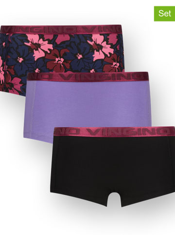Vingino 3-delige set: boxershorts roze/paars/zwart