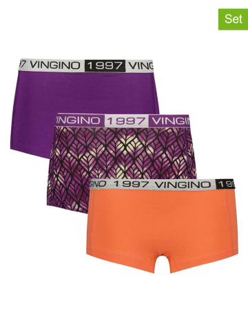 Vingino 3er-Set: Pantys in Lila/ Orange