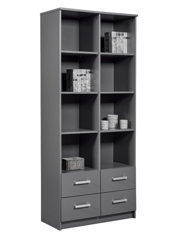 Inter Link Regal "Elenzio Biblio" in Grau - (B)81,5 x (H)191 x (T)40 cm