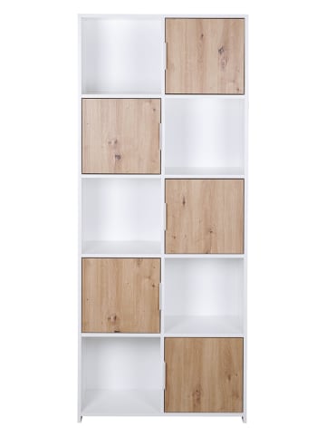 Inter Link Standregal "Pepeto" in Weiß/ Eiche - (B)77 x (H)185 x (T)30 cm