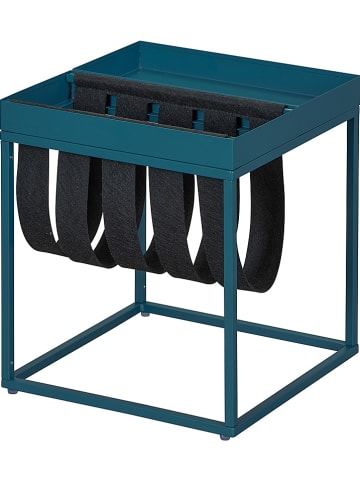 Inter Link Bijzettafel "Club NY Magazine" blauw/zwart - (B)35 x (H)40 x (D)35 cm