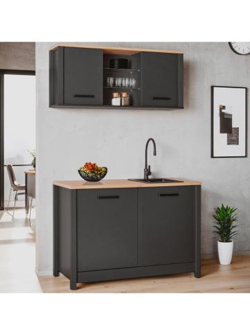 Inter Link Spülenschrank "Veneto" in Anthrazit - (B)130 x (H)92 x (T)60 cm