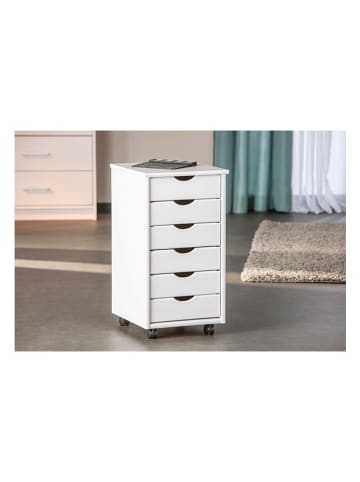 Inter Link Kast op wielen "Simon" wit - (B)36 x (H)65 x (D)40 cm