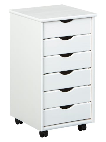 Inter Link Rollcontainer "Simon" in Weiß - (B)35 x (H)65,6 x (T)39 cm