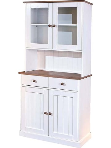 Inter Link Buffetkast "Westerland" wit/bruin - (B)90 x (H)191 x (D)45 cm