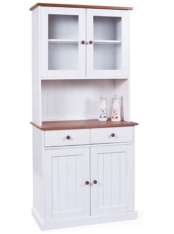 Inter Link Buffetkast "Westerland" wit/bruin - (B)90 x (H)191 x (D)45 cm