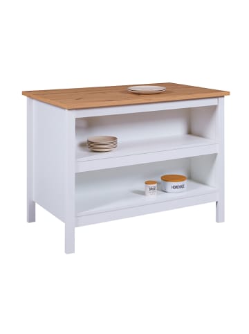 Inter Link Keukenkast wit/naturel - (B)124 x (H)91,5 x (D)75 cm