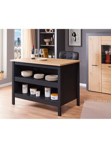 Inter Link Keukenkast zwart/naturel - (B)124 x (H)91,5 x (D)75 cm