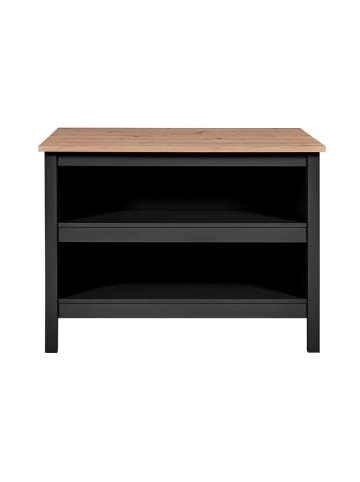Inter Link Kücheninsel in Schwarz/ Natur - (B)124 x (H)91,5 x (T)75 cm