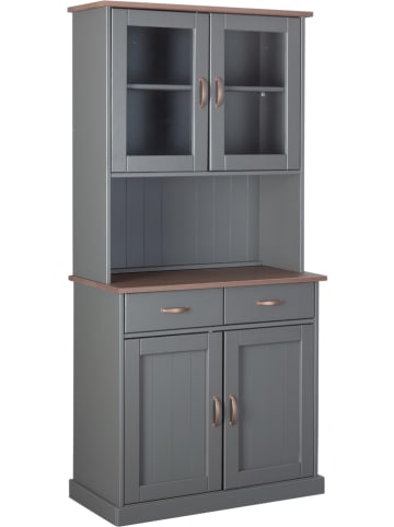 Inter Link Buffetkast "Luzerna" grijs - (B)90 x (H)191 x (D)45 cm