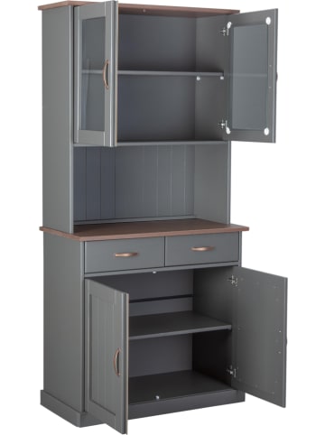 Inter Link Buffetkast "Luzerna" grijs - (B)90 x (H)191 x (D)45 cm