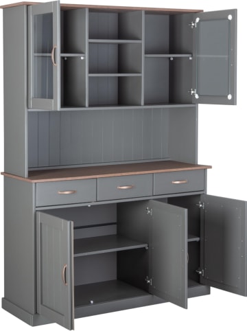 Inter Link Buffetkast "Luzerna" grijs - (B)131 x (H)191 x (D)45 cm