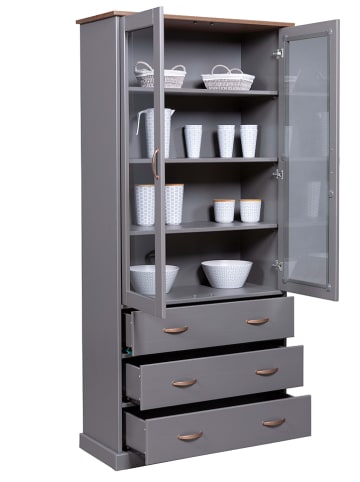 Inter Link Vitrine grijs - (B)90 x (H)190 x (D)38,4 cm