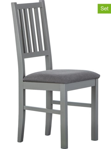 Inter Link 2-delige set: eetkamerstoelen "Luzerna" grijs - (B)42 x (H)94,5 x (D)47 cm