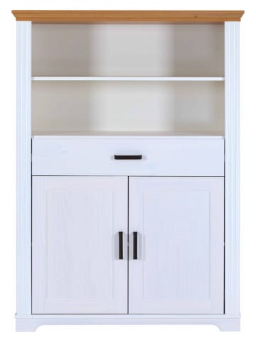 Inter Link Ladekast "Maluno" wit/lichtbruin - (B)117 x (H)163 x (D)41 cm