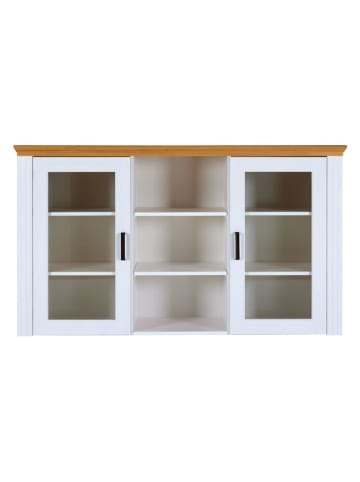 Inter Link Aufsatz-Vitrine "Maluno" in Weiß - (B)166 x (H)95 x (T)41 cm