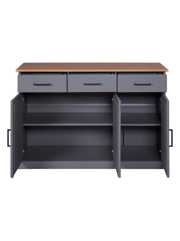 Inter Link Aanrecht "Forenze" grijs/eikenhout - (B)131 x (H)86 x (D)45 cm