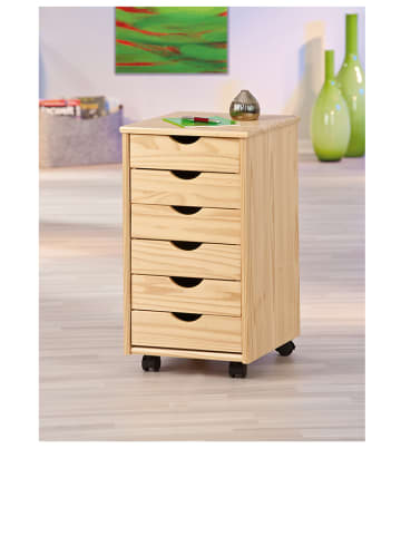 Inter Link Rollcontainer "Nils" in Natur - (B)36 x (H)65 x (T)40 cm