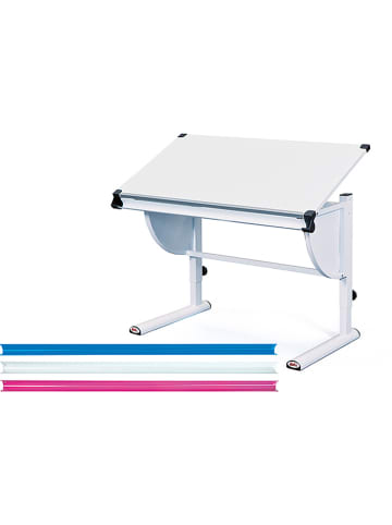 Inter Link Bureau "Milo" wit/blauw/roze - (B)100 x (H)69 x (D)60 cm