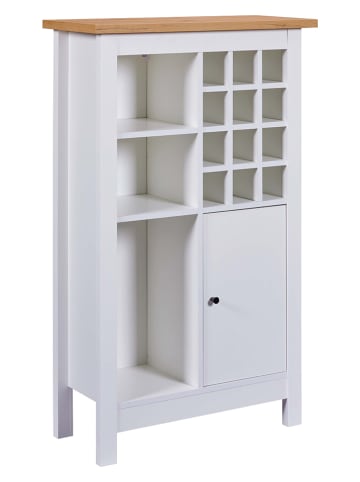 Inter Link Wijnkast "Julina" wit - (B)76,8 x (H)124,4 x (D)33 cm