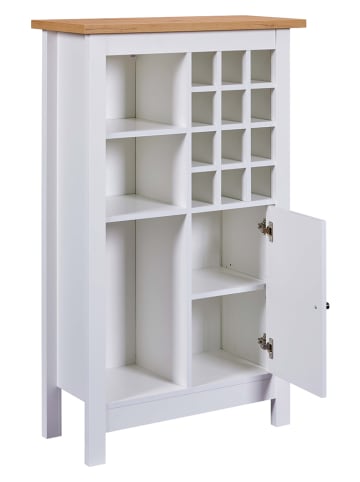 Inter Link Wijnkast "Julina" wit - (B)76,8 x (H)124,4 x (D)33 cm