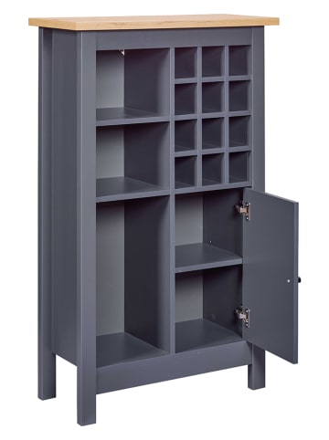 Inter Link Weinschrank "Nellina" in Anthrazit - (B)76,8 x (H)124,4 x (T)33 cm
