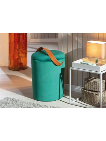 Inter Link Kruk met opbergruimte "Papua" groen - (B)36 x (H)46 x (D)36 cm