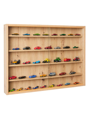 Inter Link Vitrine "Artisario" eikenkleurig - (B)80 x (H)60 x (D)9,5 cm