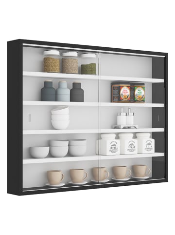 Inter Link Sammlervitrine "Collecty" in Schwarz/ Weiß - (B)80 x (H)60 x (T)9,5 cm