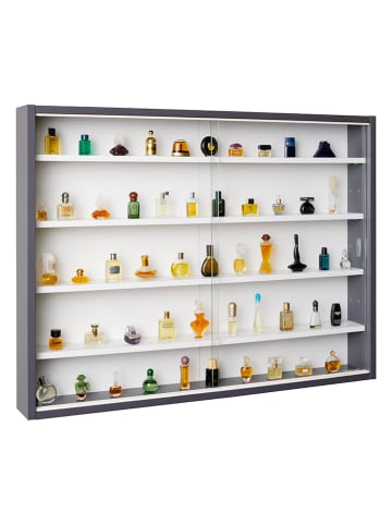 Inter Link Sammlervitrine "Collecty" in Grau/ Weiß - (B)80 x (H)60 x (T)9,5 cm