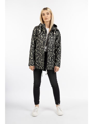 Schmuddelwedda Regenjacke in Schwarz/ Beige