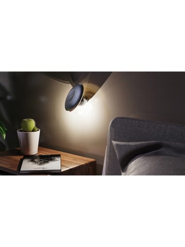 Designnest Lampa stołowa LED "Ufo-Lamp" w kolorze srebrnym - wys. 30,5 x Ø 13 cm