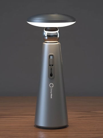 Designnest LED-Tischleuchte ''Ufo-Lamp'' in Silber - (H)30,5 x Ø 13 cm