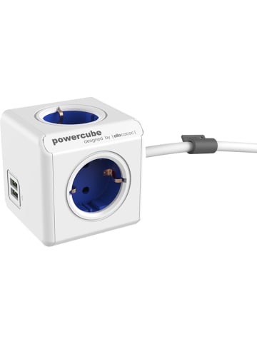 Designnest Kostka gniazdowa "Power Cube Extended USB" w kolorze biało-niebieskim