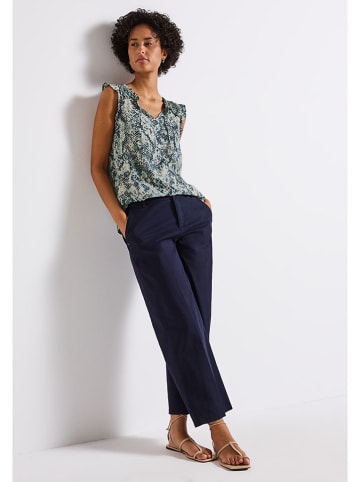 Street One Blusentop in Petrol/ Creme