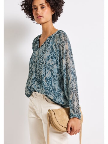 Street One Bluse in Petrol/ Creme