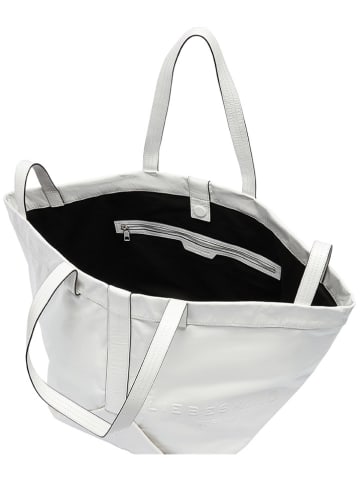 Liebeskind Berlin Skórzany shopper bag w kolorze białym - 47 x 34 x 18 cm