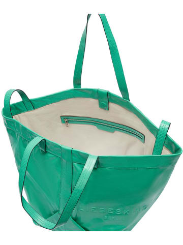 Liebeskind Berlin Leder-Shopper in Türkis - (B)47 x (H)34 x (T)18 cm