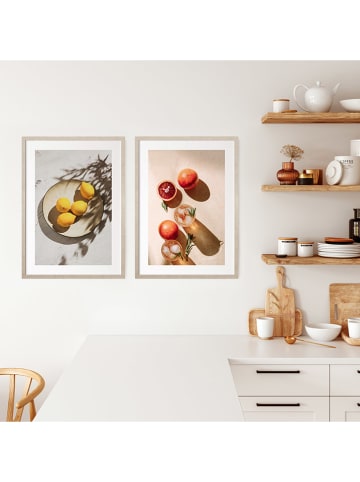 Ars Longa Ingelijste kunstdruk "Lemons on a plate"