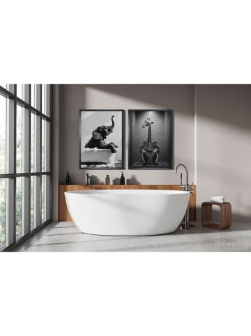 Ars Longa Druk artystyczny "Elephant In Bath" w ramce - 70 x 50 cm