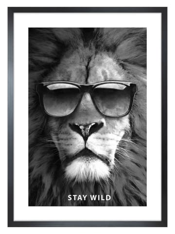 Ars Longa Druk artystyczny "Stay Wild Lion" w ramce - 70 x 50 cm