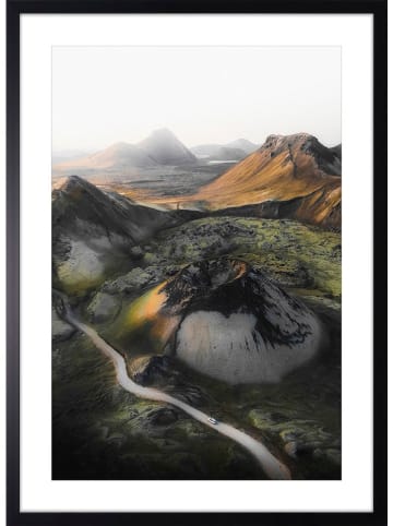 Ars Longa Gerahmter Kunstdruck "Landcape with a Crater" - (L)70 x (B)50 cm