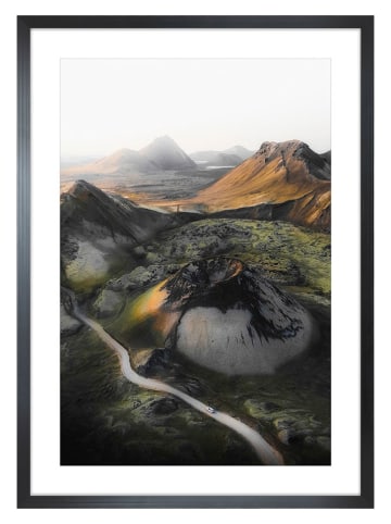 Ars Longa Gerahmter Kunstdruck "Landscape With A Crater" - (L)70 x (B)50 cm