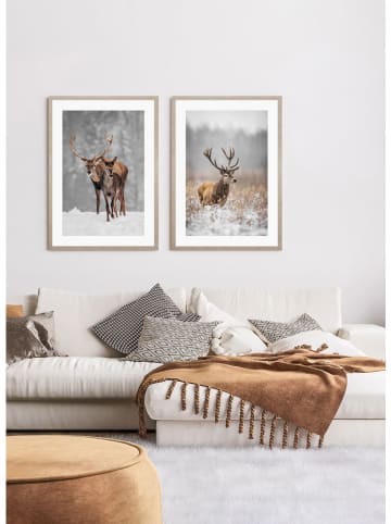 Ars Longa Gerahmter Kunstdruck "Deers Walk" - (L)70 x (B)50 cm