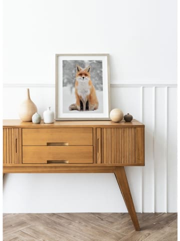 Ars Longa Ingelijste kunstdruk "Fox In Winter Scenery" - (L)70 x (B)50 cm