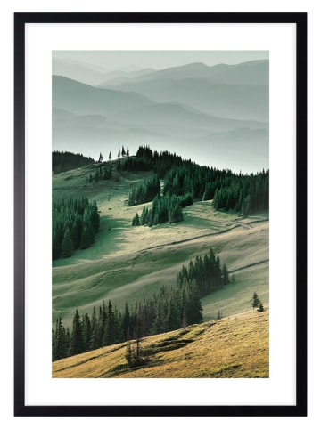 Ars Longa Ingelijste kunstdruk "View Of The Green Hills" - (L)70 x (B)50 cm
