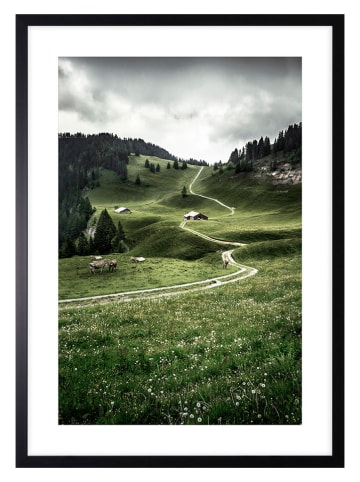 Ars Longa Ingelijste kunstdruk "Path In The Valley Of The Mountains" - (L)70 x (B)50 cm