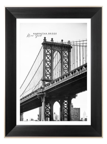 Ars Longa Gerahmter Kunstdruck "Bridge Near Manhattan" - (L)70 x (B)50 cm