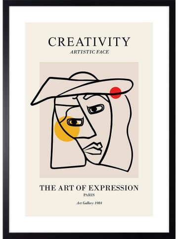 Ars Longa Gerahmter Kunstdruck "Abstract theateral face" - (L)70 x (B)50 cm