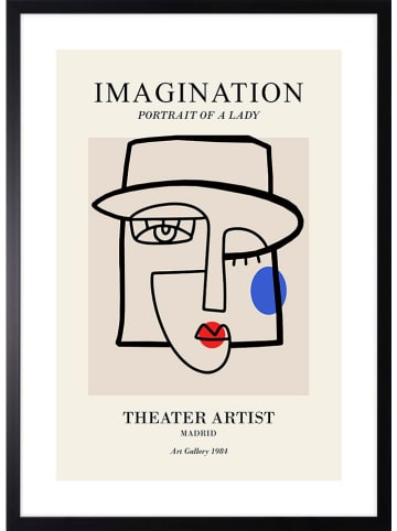 Ars Longa Gerahmter Kunstdruck "Abstract portrait of lady" - (L)70 x (B)50 cm